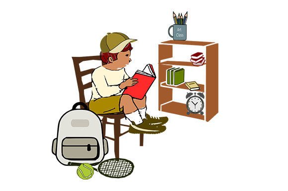 A Kid Reading 2 Clipart: Versatile, Transparent PNG for Educators and Creative Learners