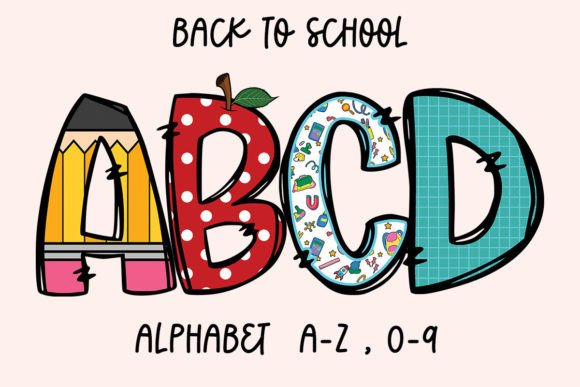 Back to School Doodle Alphabet Letters