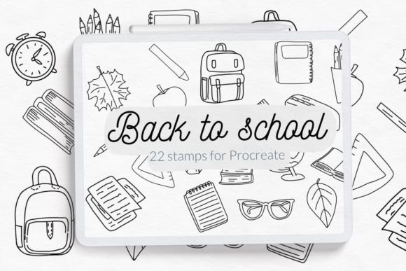 Back to School Doodle Procreate Stamps
