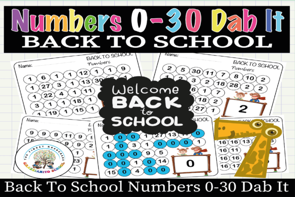 Back to School Numbers 0-30 Dab It