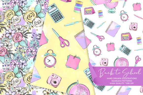 Back to School Patterns, Seamless Papers