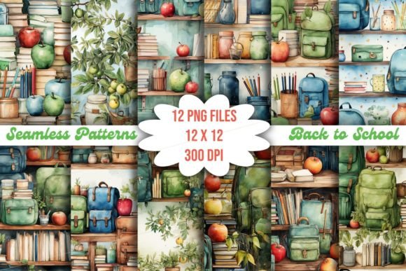 Back to School Seamless Patterns 02