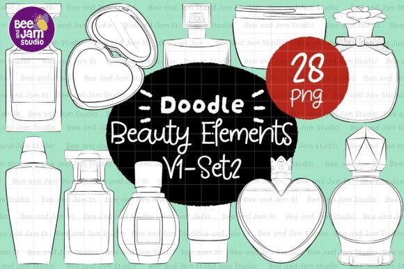 Beauty Items Doodle KDP Coloring Page