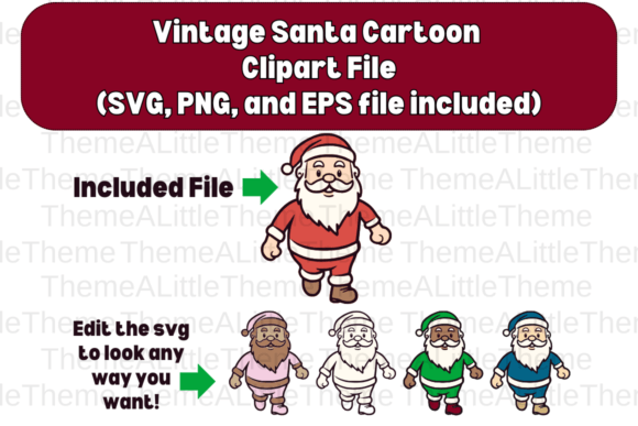 Vintage Santa Claus Cartoon SVG EPS PNG