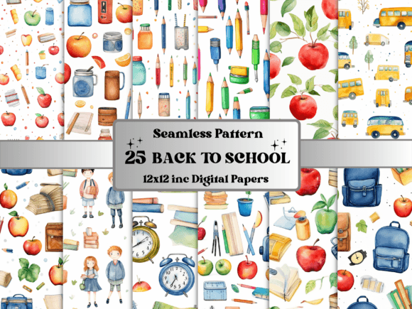 Watercolor Back to School Digital Paper: Thoughtful Design for Modern Educators and Creative Professionals